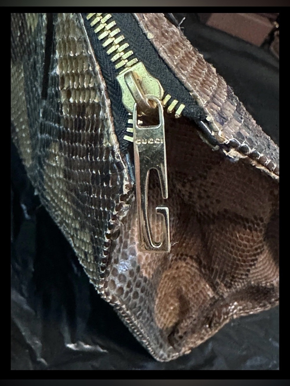 Gucci Python Bordeaux Leather Handbag Vintage - Picture 7 of 16